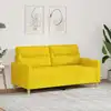 Image de Canapé À 2 Places Jaune Clair 140 Cm Tissu Vidaxl