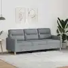 Image de Canapé À 3 Places Gris Clair 180 Cm Tissu Vidaxl