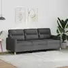Image de Canapé À 3 Places Gris Foncé 180 Cm Tissu Vidaxl