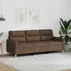 Image de Canapé À 3 Places Marron 180 Cm Tissu Vidaxl