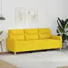 Image de Canapé À 3 Places Jaune Clair 180 Cm Tissu Vidaxl