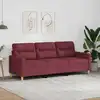 Image de Canapé À 3 Places Rouge Bordeaux 180 Cm Tissu Vidaxl