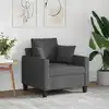 Image de Fauteuil Gris Foncé 60 Cm Tissu Vidaxl