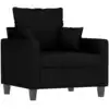 Image de Fauteuil Noir 60 Cm Tissu Vidaxl
