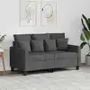 Image de Canapé À 2 Places Gris Foncé 120 Cm Tissu Vidaxl