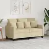 Image de Canapé À 2 Places Crème 120 Cm Tissu Vidaxl