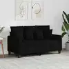 Image de Canapé À 2 Places Noir 120 Cm Tissu Vidaxl