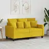 Image de Canapé À 2 Places Jaune Clair 120 Cm Tissu Vidaxl