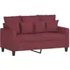 Image de Canapé À 2 Places Rouge Bordeaux 120 Cm Tissu Vidaxl