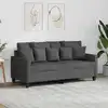 Image de Canapé À 2 Places Gris Foncé 140 Cm Tissu Vidaxl