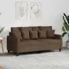 Image de Canapé À 2 Places Marron 140 Cm Tissu Vidaxl