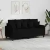 Image de Canapé À 2 Places Noir 140 Cm Tissu Vidaxl