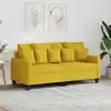 Image de Canapé À 2 Places Jaune Clair 140 Cm Tissu Vidaxl