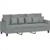 Image de Canapé À 3 Places Gris Clair 180 Cm Tissu Vidaxl