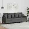 Image de Canapé À 3 Places Gris Foncé 180 Cm Tissu Vidaxl