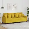 Image de Canapé À 3 Places Jaune Clair 180 Cm Tissu Vidaxl