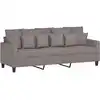 Image de Canapé À 3 Places Taupe 180 Cm Tissu Vidaxl