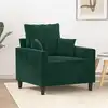 Image de Fauteuil Vert Foncé 60 Cm Velours Vidaxl