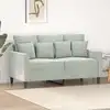 Image de Canapé À 2 Places Gris Clair 120 Cm Velours Vidaxl