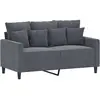 Image de Canapé À 2 Places Gris Foncé 120 Cm Velours Vidaxl