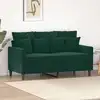 Image de Canapé À 2 Places Vert Foncé 120 Cm Velours Vidaxl