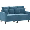 Image de Canapé À 2 Places Bleu 120 Cm Velours Vidaxl