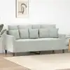 Image de Canapé À 2 Places Gris Clair 140 Cm Velours Vidaxl