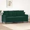 Image de Canapé À 2 Places Vert Foncé 140 Cm Velours Vidaxl