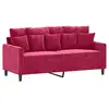 Image de Vidaxl canapé à 2 places rouge bordeaux 140 cm velours