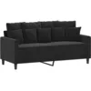 Image de Canapé À 2 Places Noir 140 Cm Velours Vidaxl
