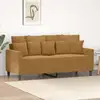 Image de Canapé À 2 Places Marron 140 Cm Velours Vidaxl