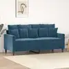 Image de Canapé À 2 Places Bleu 140 Cm Velours Vidaxl
