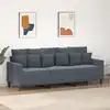 Image de Canapé À 3 Places Gris Foncé 180 Cm Velours Vidaxl