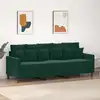 Image de Canapé À 3 Places Vert Foncé 180 Cm Velours Vidaxl