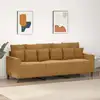 Image de Canapé À 3 Places Marron 180 Cm Velours Vidaxl
