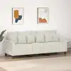 Image de Canapé À 3 Places Crème 180 Cm Velours Vidaxl
