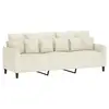 Image de Vidaxl canapé à 3 places crème 180 cm velours