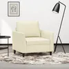 Image de vidaXL Fauteuil Chaise de Relaxation avec Coussin Siège avec Accoudoirs et Dossier Fauteuil TV de Salon Moderne Crème 359324