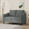 Image de Canapé À 2 Places Gris Foncé 120 Cm Tissu Vidaxl