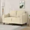 Image de Canapé À 2 Places Crème 120 Cm Tissu Vidaxl