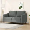 Image de Canapé À 2 Places Gris Foncé 140 Cm Tissu Vidaxl