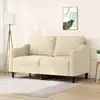 Image de Canapé À 2 Places Crème 140 Cm Tissu Vidaxl