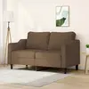 Image de Canapé À 2 Places Marron 140 Cm Tissu Vidaxl