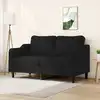 Image de Canapé À 2 Places Noir 140 Cm Tissu Vidaxl