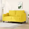 Image de Canapé À 2 Places Jaune Clair 140 Cm Tissu Vidaxl