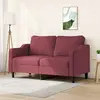Image de Canapé À 2 Places Rouge Bordeaux 140 Cm Tissu Vidaxl