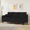 Image de Canapé À 3 Places Noir 180 Cm Tissu Vidaxl