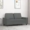 Image de Canapé À 2 Places Gris Foncé 120 Cm Tissu Vidaxl