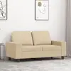 Image de Canapé À 2 Places Crème 120 Cm Tissu Vidaxl