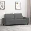 Image de Canapé À 2 Places Gris Foncé 140 Cm Tissu Vidaxl